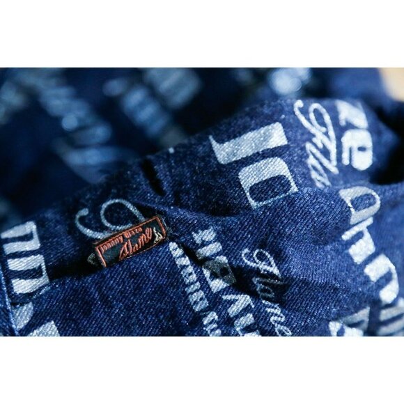 Vintage Johnny Blaze Flame Dark Denim All Over Print Women's Jacket M - Picture 12 of 12